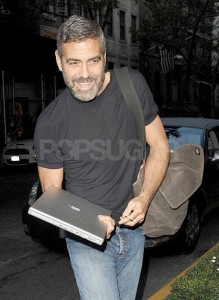 George Clooney Mac Guy, with Apple MacBook Pro George Clooney Mac Guy