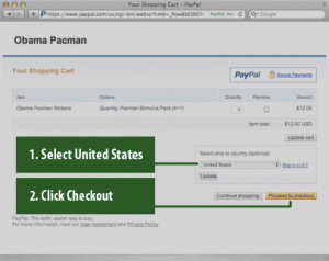 International Purchase with PayPal. Click checkout, then enter your country on the NEXT screen