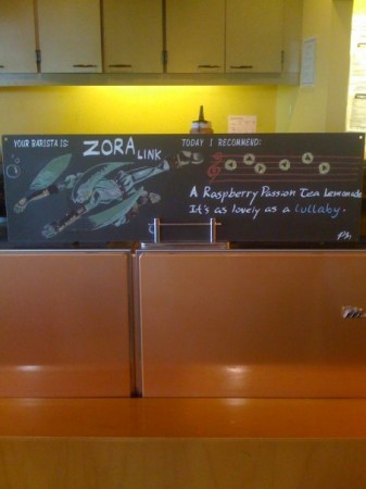 Zelda Zora Link geeky cafe art