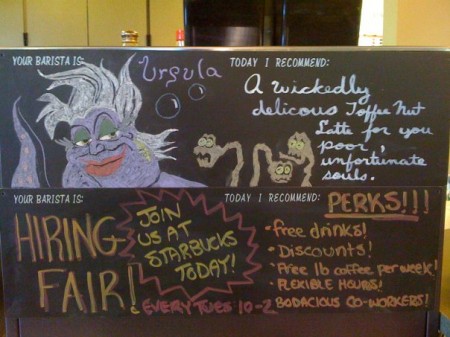 The Little Mermaid antagonist, Ursula, geeky coffee cafe art