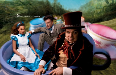 1600x Alice in Wonderland, Beyoncé appears as Alice,. Oliver Platt as the Mad Hatter and Lyle Lovett as the March Hare.