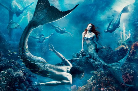 1600x The Little Mermaid, Julianne Moore as Ariel, michale phelps merman, annie leibovitz