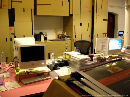 Apple iMac custom fragile shelves, KesselsKramer HQ, Church of Mac Creative Agency