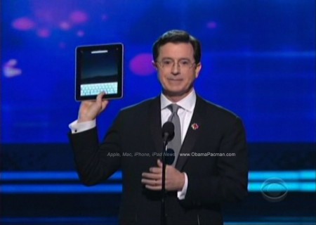 Steve Colbert Pulls Out Surprise Apple iPad tablet Cameo at 2010 Grammys Steve Colbert Pulls Out Surprise Apple iPad tablet Cameo at 2010 Grammys