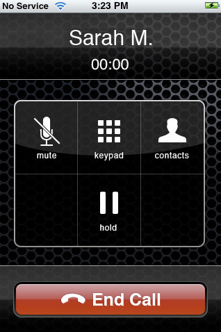 iCall talk screen, VOIP phone calls over 3G, iPhone app ...