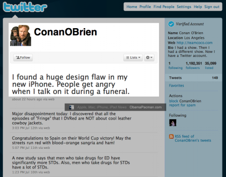 Conan O Brien Finds iPhone 4 Design Flaw Conan O Brien Finds iPhone 4 Design Flaw