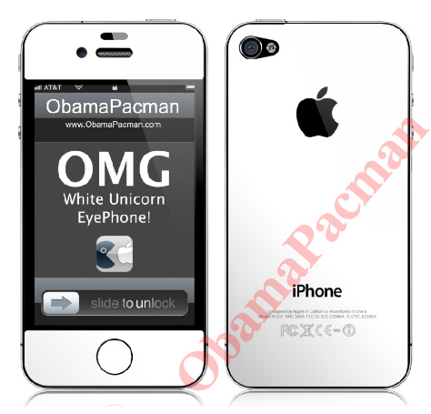 White iPhone 4 Skin, Apple Modern Black Logo