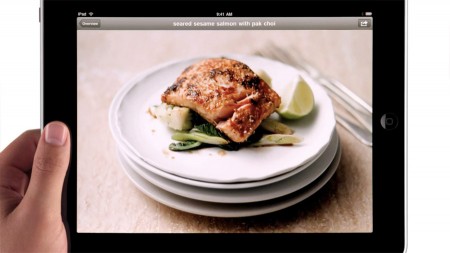 Apple iPad Delicious TV ad, seared seasame salmon
