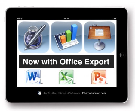 iPad Keynote Pages Numbers Microsoft Office Export