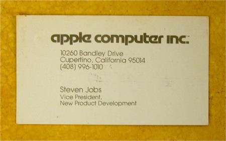 Steve Jobs Business Card, Apple Computers circa 1979