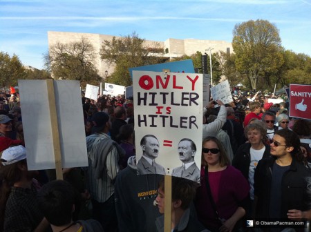 Hitler, Jon Stewart Rally Restore Sanity