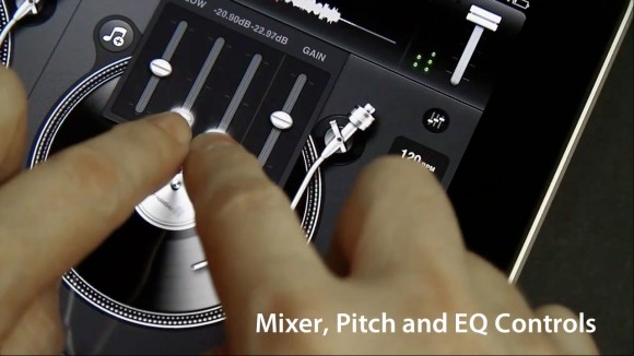 Mixer Pitch EQ Controls, iPad Djay DJ App