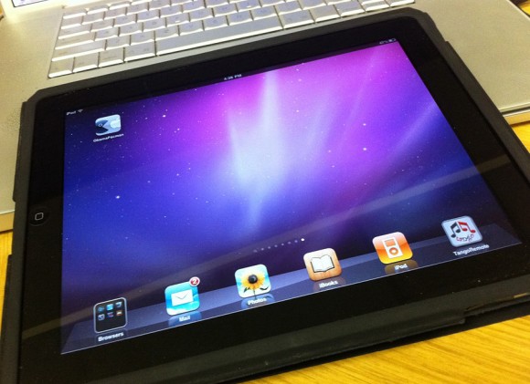 iPad wallpaper Mac Snow Leopard background, in action