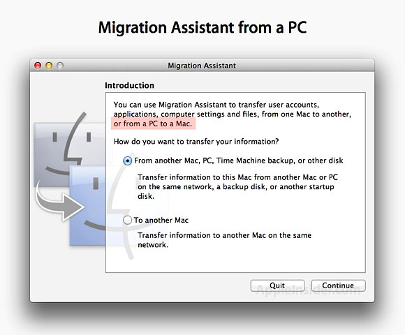 how to migrate from pc to mac