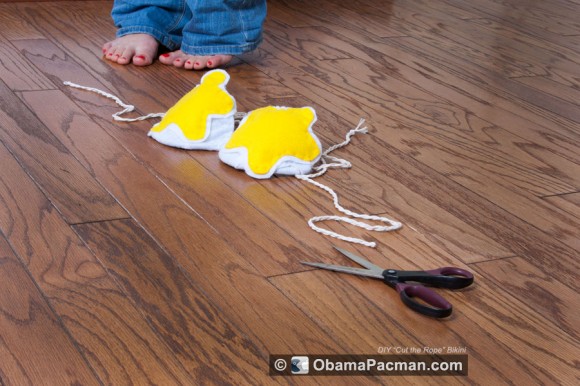 Cut the Rope bikini costume meets scissors