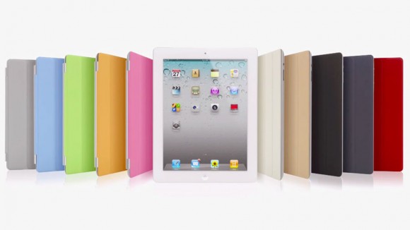 White iPad 2 with Apple Smart Cover