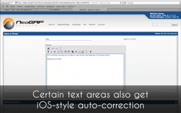 iOS Style Auto-Correction, OS X Lion 10.7 Developer Preview