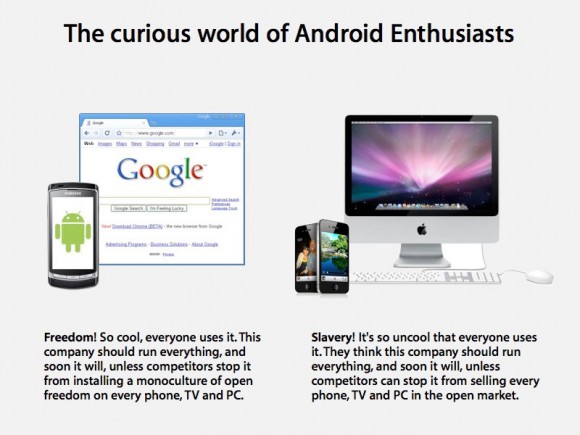Android Freedom, vs. Apple walled garden slavery