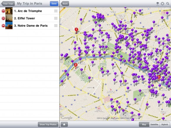 Paris Trip Planner, Fotopedia iPad
