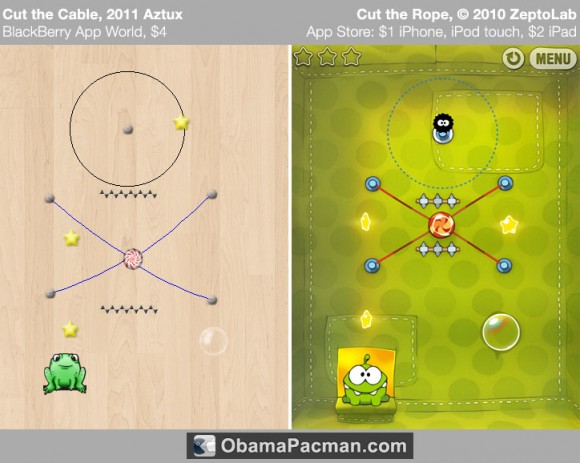 Cut the Rope fake BlackBerry Game