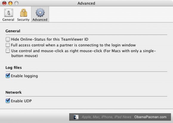 Logging, TeamViewer Server Mac