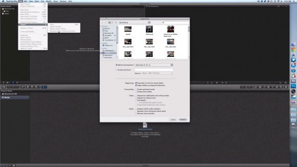 Import footage, Final Cut Pro X