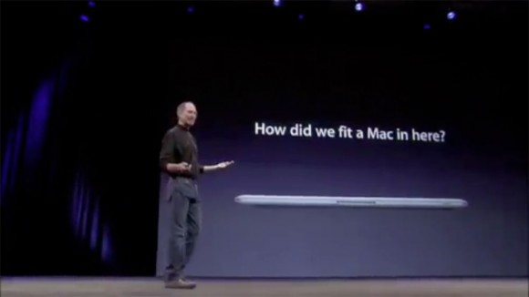 How did we fit a Mac in here, MacBook Air 2008 Keynote