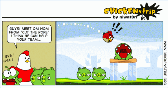 Angry Birds vs. Om Nom Cut the Rope Angry Birds vs. Om Nom Cut the Rope