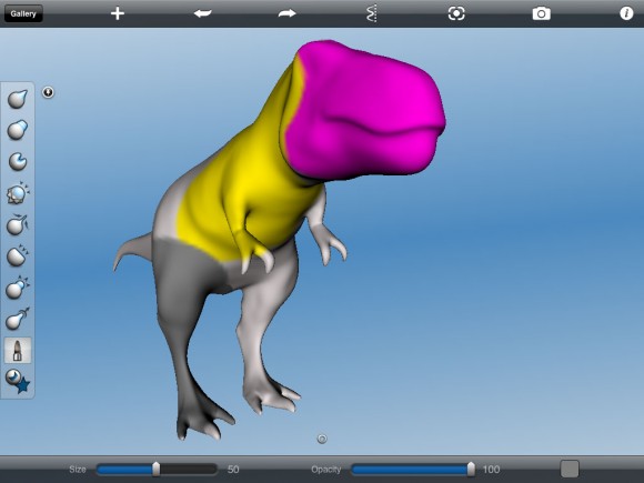 Pink dino, Audodesk 123D Sculpt iPad