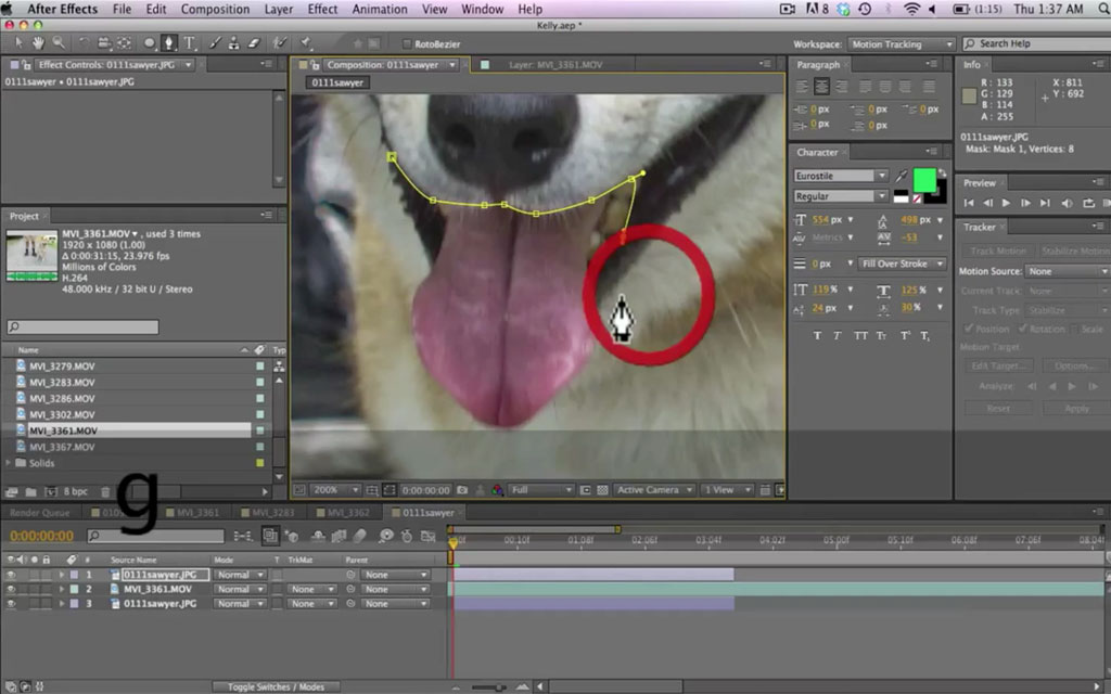 Masking dog, Moving Pictures After Effects Mac tutorial ...