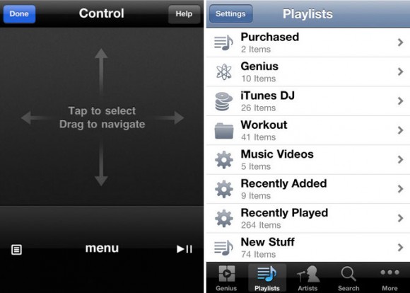 Apple Remote iPhone App controls Apple TV