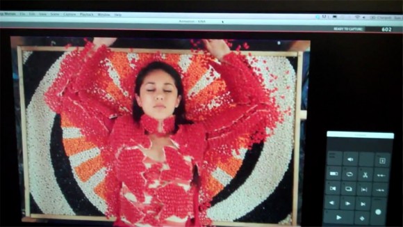 Exploding jellybean costume stop motion music video