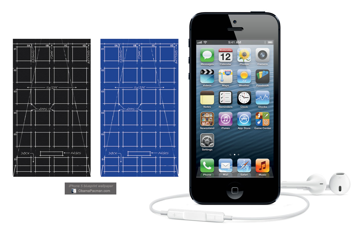 iPhone 5 Blueprint Wallpaper [download