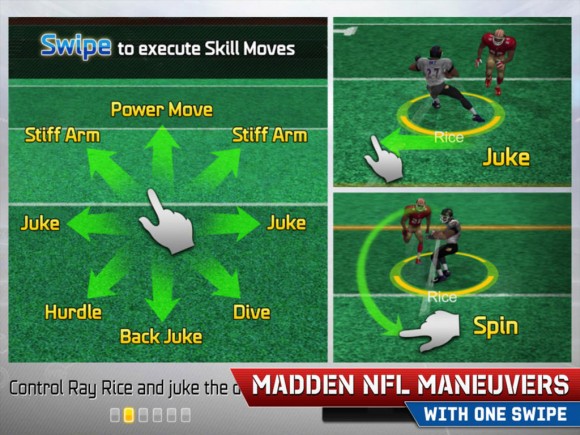Swipe controls Madden NFL 25 iOS game